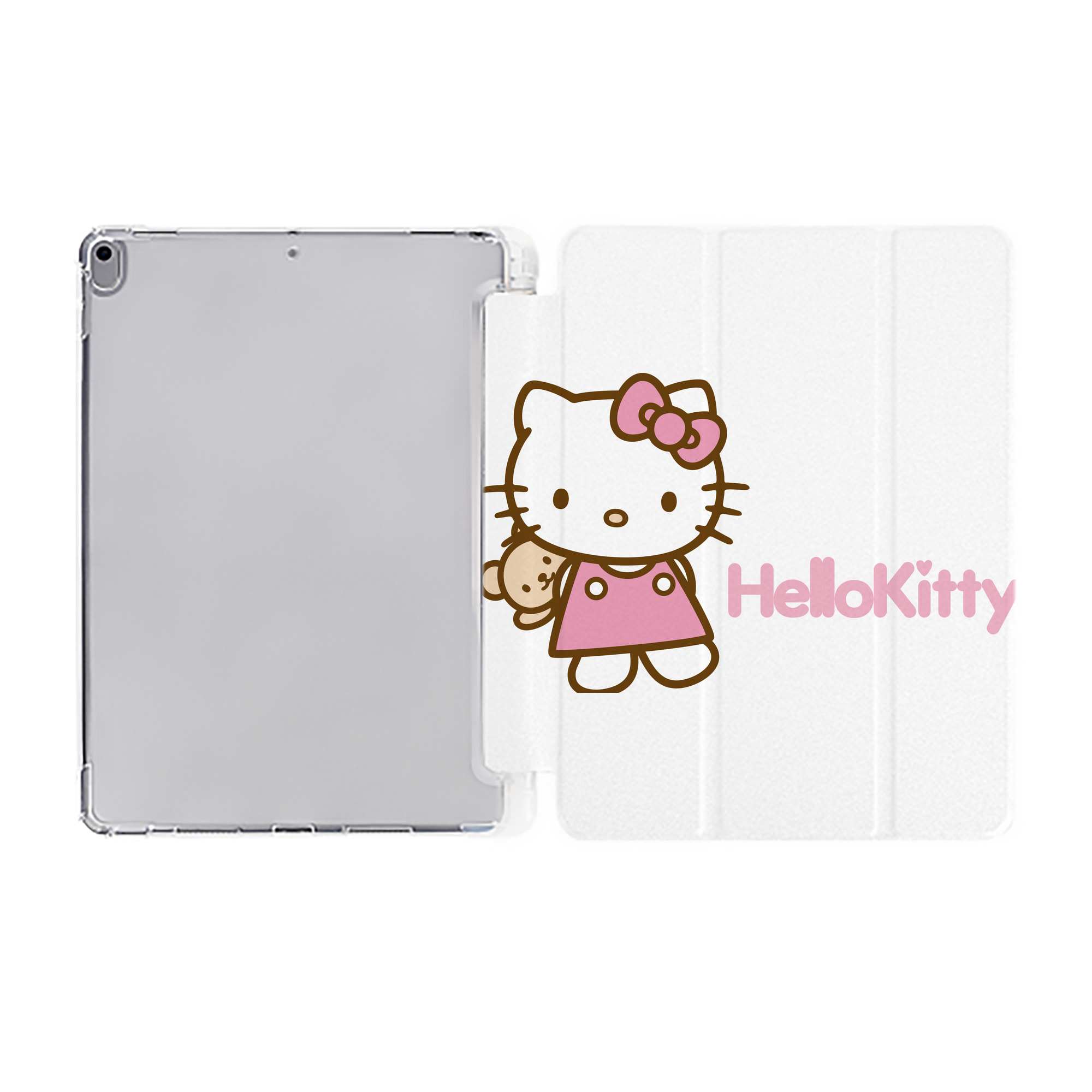 （画像用） Hello Kitty ハローキティ IPad ケース ペン収納付き 三つ折りスタンド PUレザー×シリコン 対応機種9.5/10.5/10.9インチ